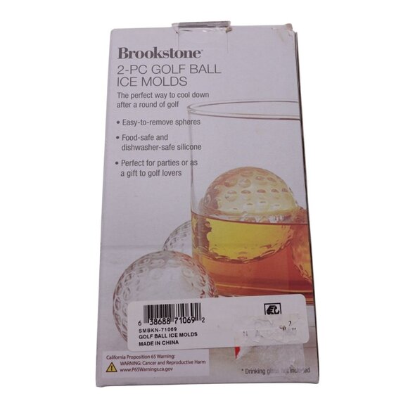 NIB Brookstone Men's Golf Ball Ice Molds 2 Piece Easy To Remove Food Safe - Picture 4 of 6